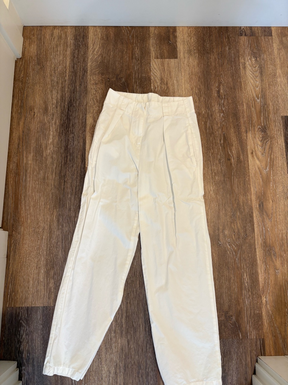 MAHINA: Cream High-Rise Straight Pants